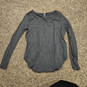 Women's Gray Long Sleeve Top